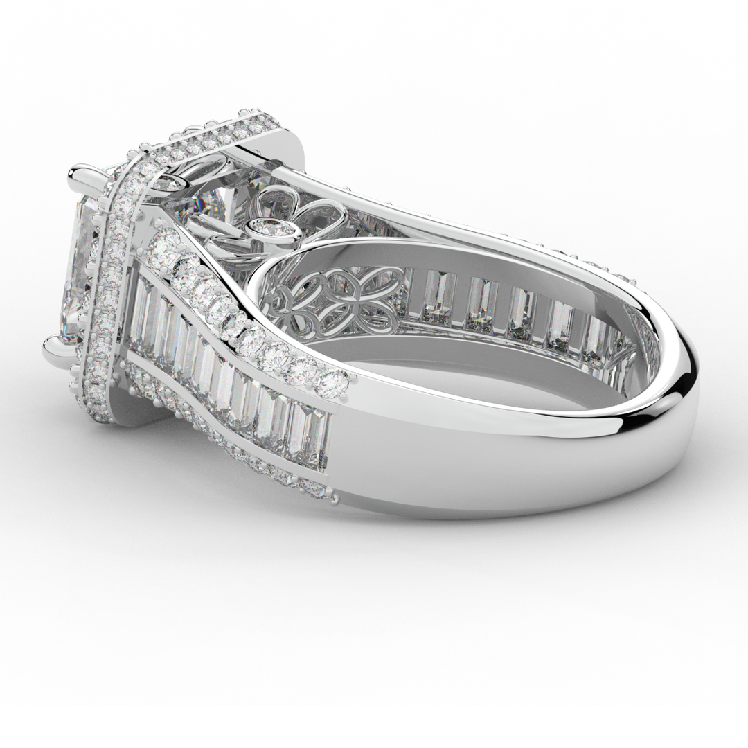6.10CT.TW ASCHER LAB DIAMOND HALO ENGAGEMENT RING - Nazarelle
