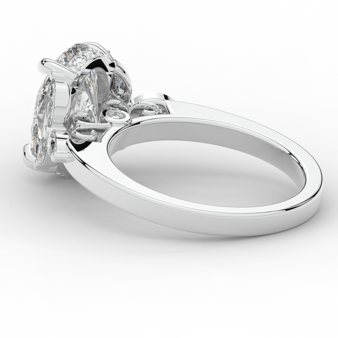 2.85CT.TW OVAL LAB DIAMOND ENGAGEMENT RING - Nazarelle