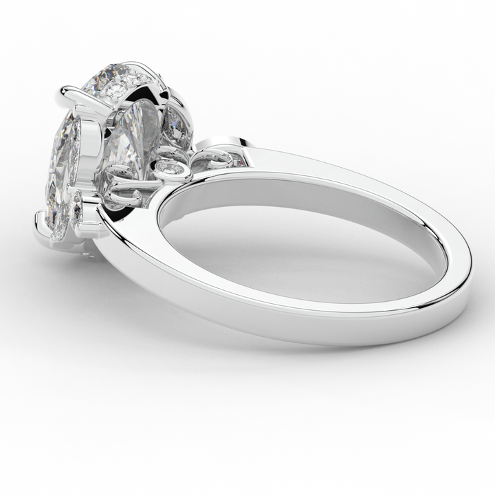 2.85CT.TW OVAL LAB DIAMOND ENGAGEMENT RING - Nazarelle