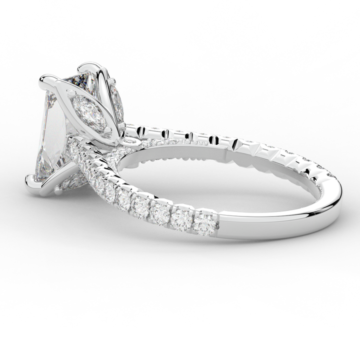 2.70CT.TW RADIANT LAB DIAMOND SOLITAIRE ENGAGEMENT RING - Nazarelle
