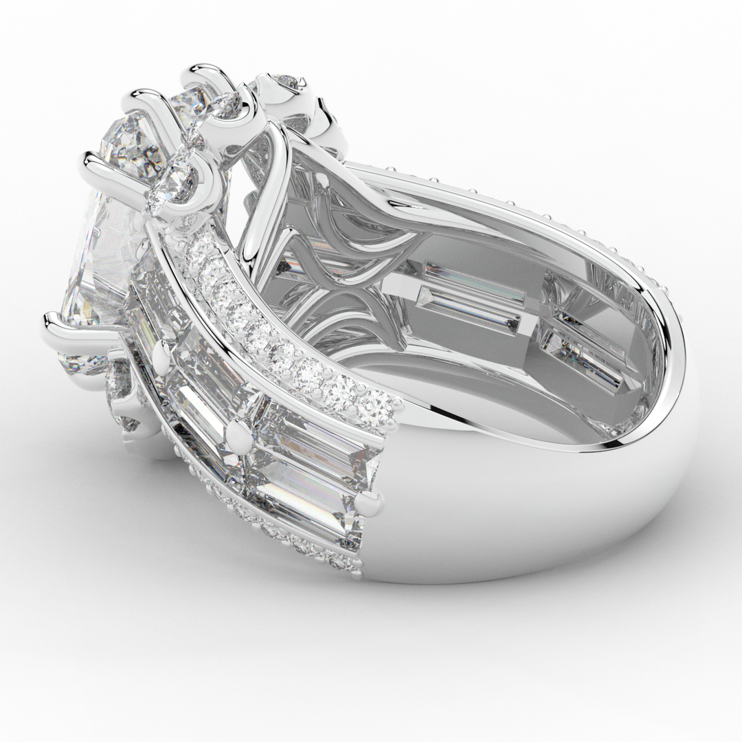 8.25CT.TW RADIANT LAB DIAMOND HALO ENGAGEMENT RING - Nazarelle