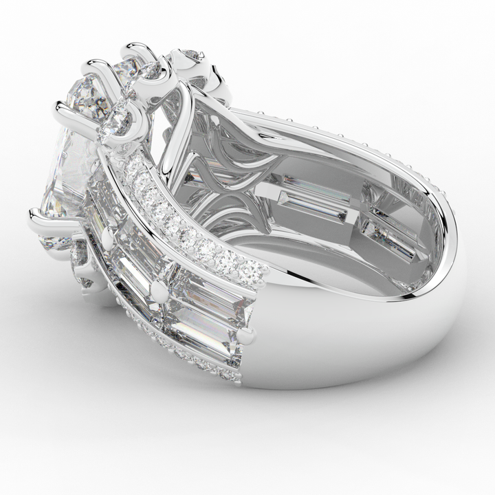 8.25CT.TW RADIANT LAB DIAMOND HALO ENGAGEMENT RING - Nazarelle