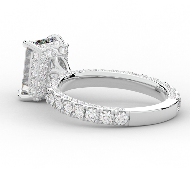 3.00CT.TW EMERALD CUT LAB DIAMOND ENGAGEMENT RING - Nazarelle