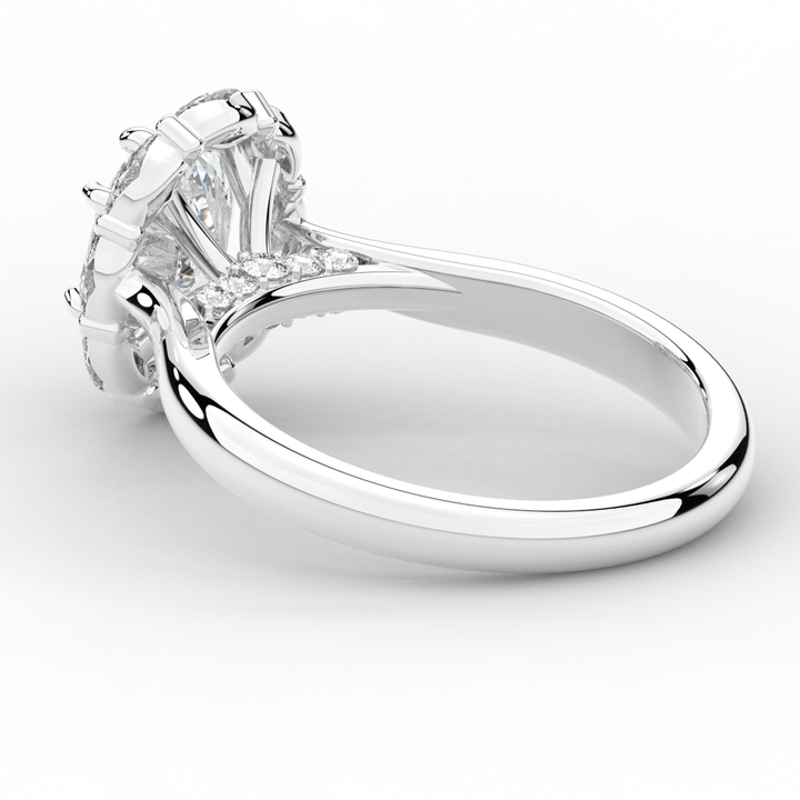 1.90CT.TW OVAL LAB DIAMOND HALO ENGAGEMENT RING - Nazarelle