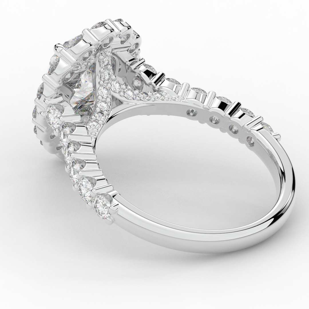 3.10CT.TW PEAR LAB DIAMOND HALO ENGAGEMENT RING - Nazarelle