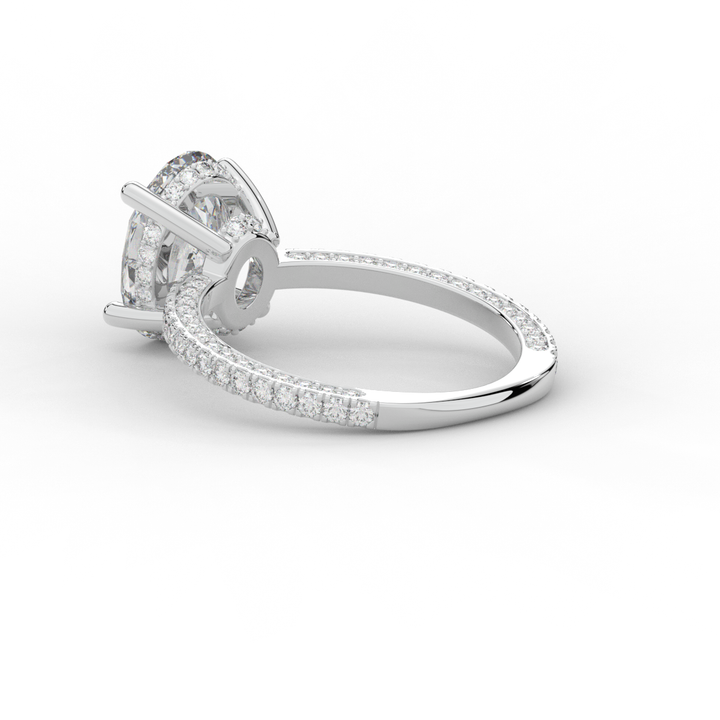 3.15CT.TW OVAL LAB DIAMOND SOLITAIRE ENGAGEMENT RING - Nazarelle