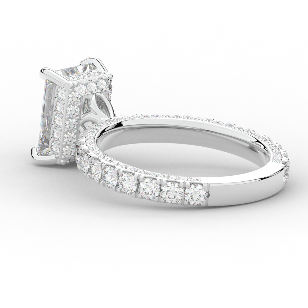 3.00CT.TW RADIANT LAB DIAMOND ENGAGEMENT RING - Nazarelle