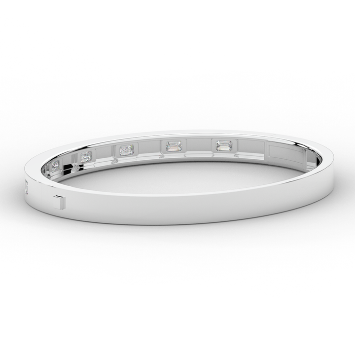1.25CT.TW ROUND LAB DIAMOND BEZEL SET BANGLE - Nazarelle