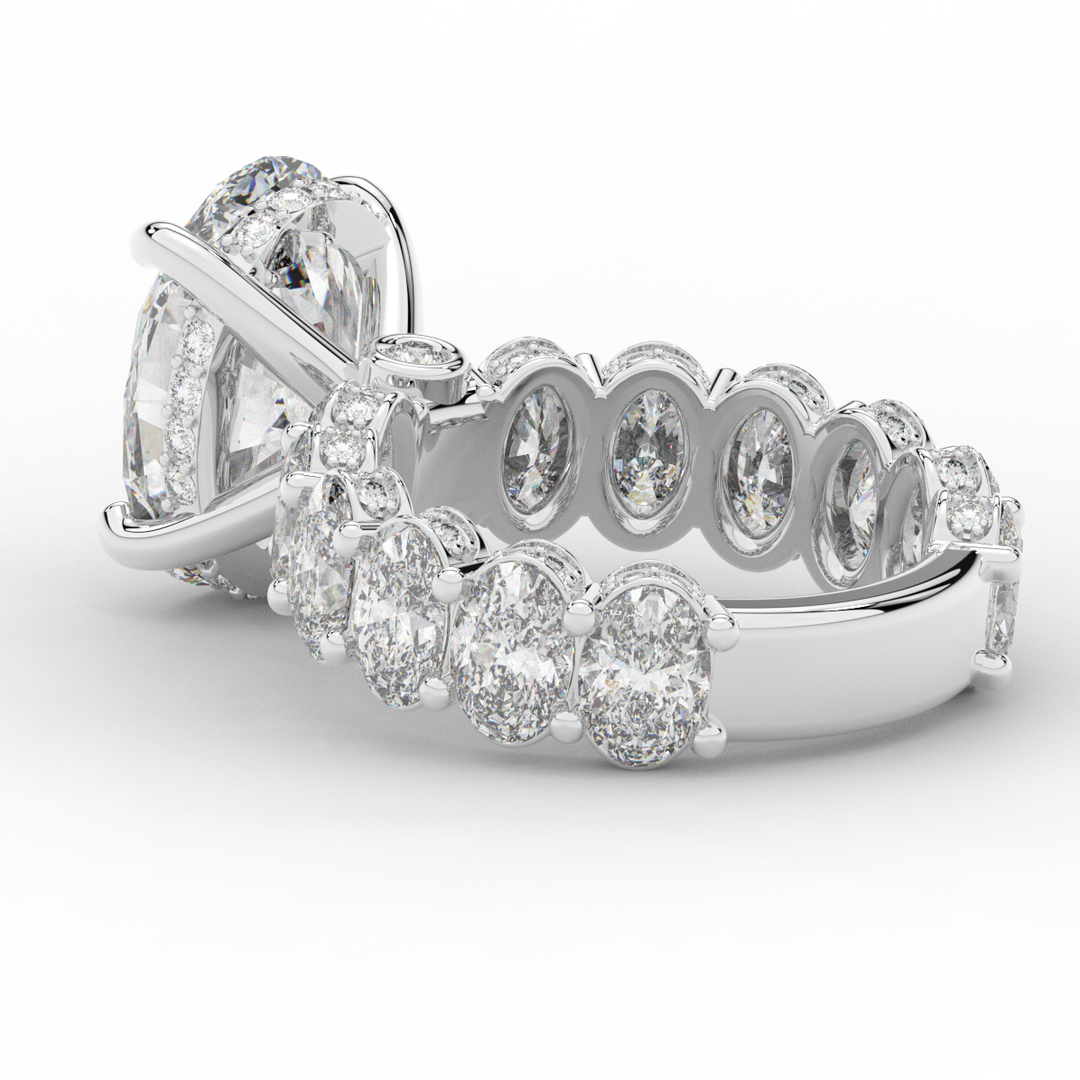 10.90CT.TW OVAL LAB DIAMOND SOLITAIRE ENGAGEMENT RING - Nazarelle