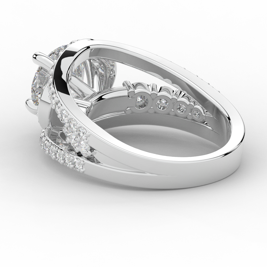 3.30CT.TW ROUND LAB DIAMOND ENGAGEMENT RING - Nazarelle