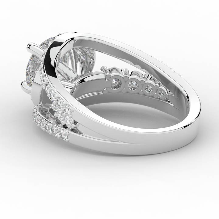 3.30CT.TW ROUND LAB DIAMOND ENGAGEMENT RING - Nazarelle
