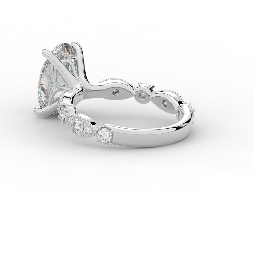 3.50CT.TW OVAL LAB DIAMOND SOLITAIRE ENGAGEMENT RING - Nazarelle