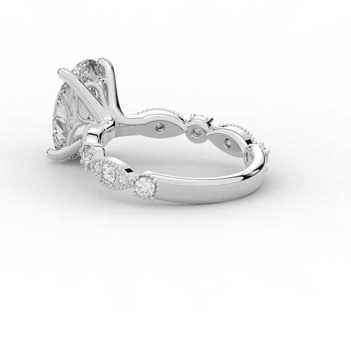 3.50CT.TW OVAL LAB DIAMOND SOLITAIRE ENGAGEMENT RING - Nazarelle