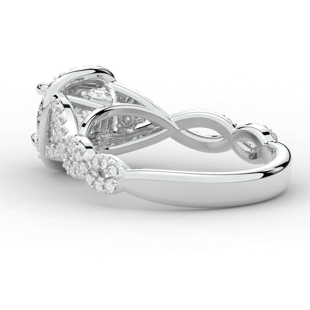 1.30CT.TW ROUND LAB DIAMOND HALO ENGAGEMENT RING - Nazarelle
