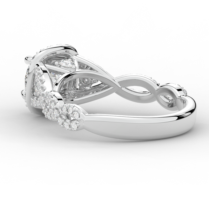 1.30CT.TW ROUND LAB DIAMOND HALO ENGAGEMENT RING - Nazarelle