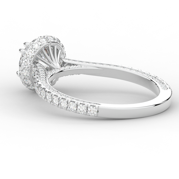 1.90CT.TW ROUND LAB DIAMOND HALO ENGAGEMENT RING - Nazarelle