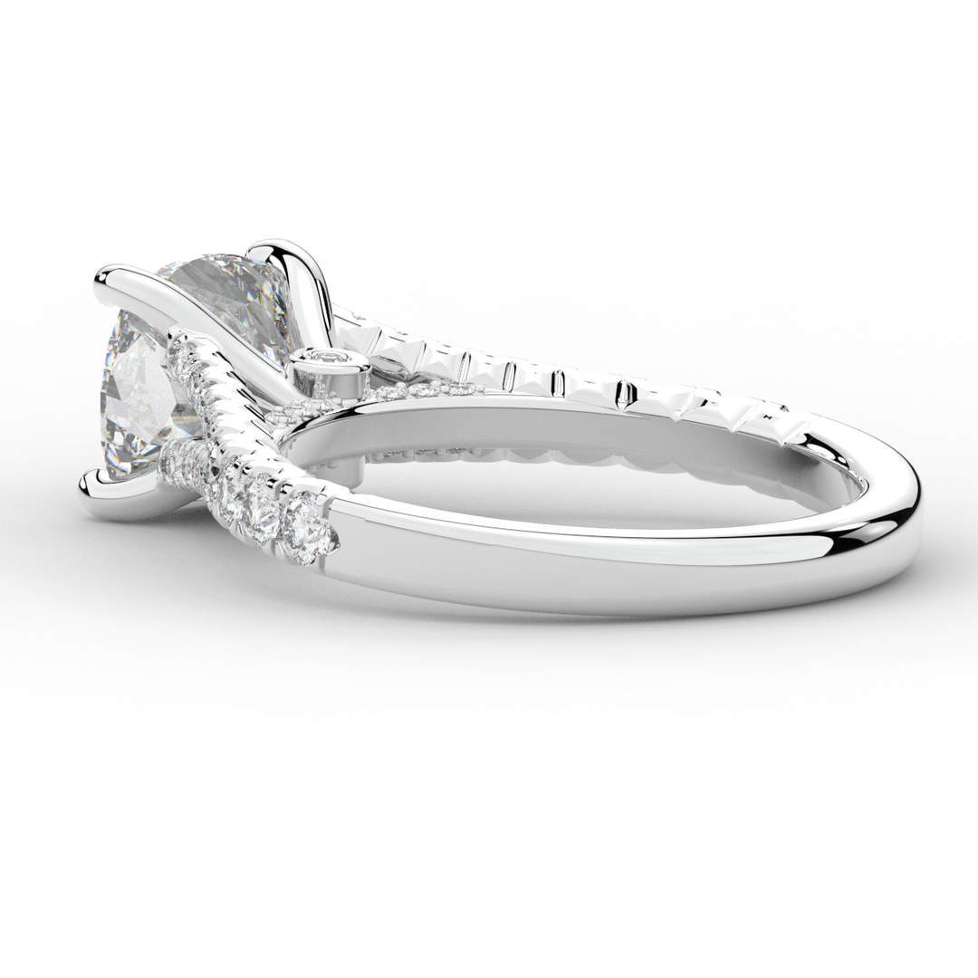 2.45CT.TW CUSHION LAB DIAMOND ENGAGEMENT RING - Nazarelle