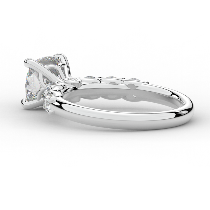 2.60CT.TW CUSHION LAB DIAMOND SOLITAIRE ENGAGEMENT RING - Nazarelle