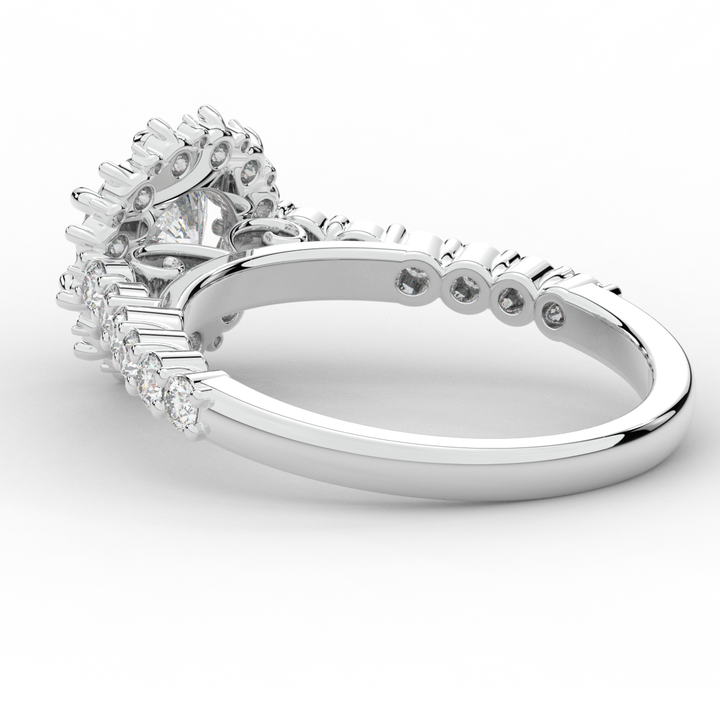1.60CT.TW ROUND LAB DIAMOND HALO ENGAGEMENT RING - Nazarelle
