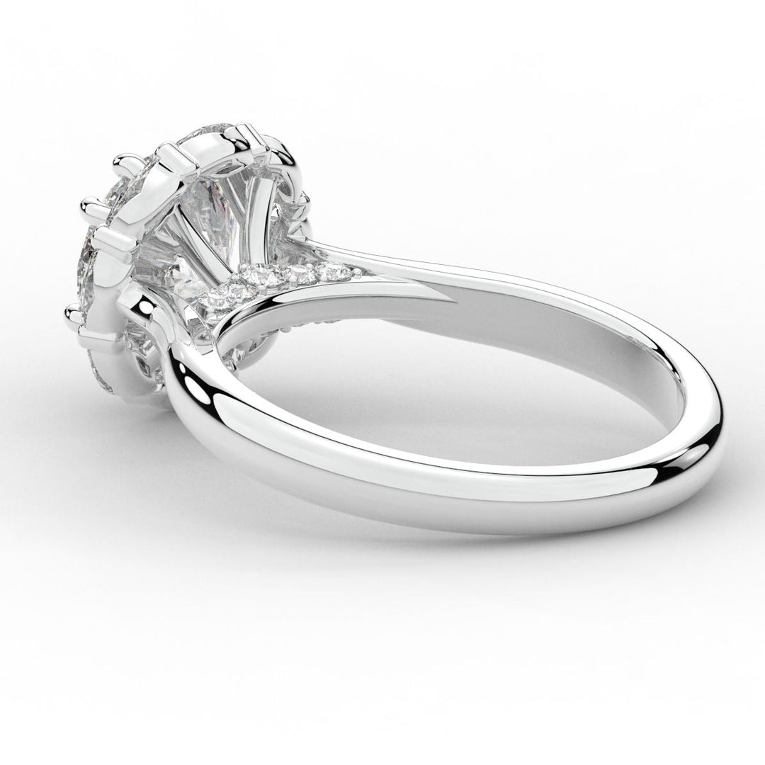 2.40CT.TW ROUND LAB DIAMOND HALO ENGAGEMENT RING - Nazarelle