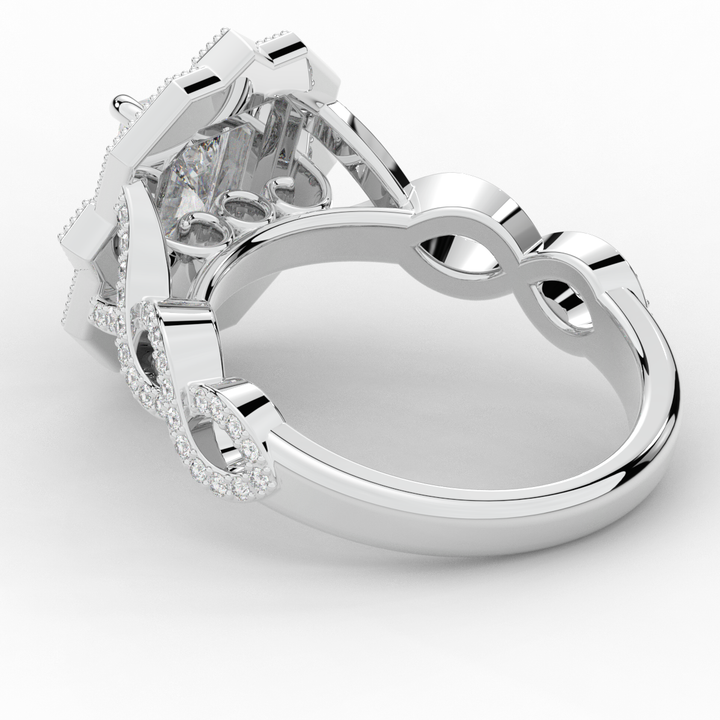 1.90CT.TW RADIANT LAB DIAMOND HALO ENGAGEMENT RING - Nazarelle