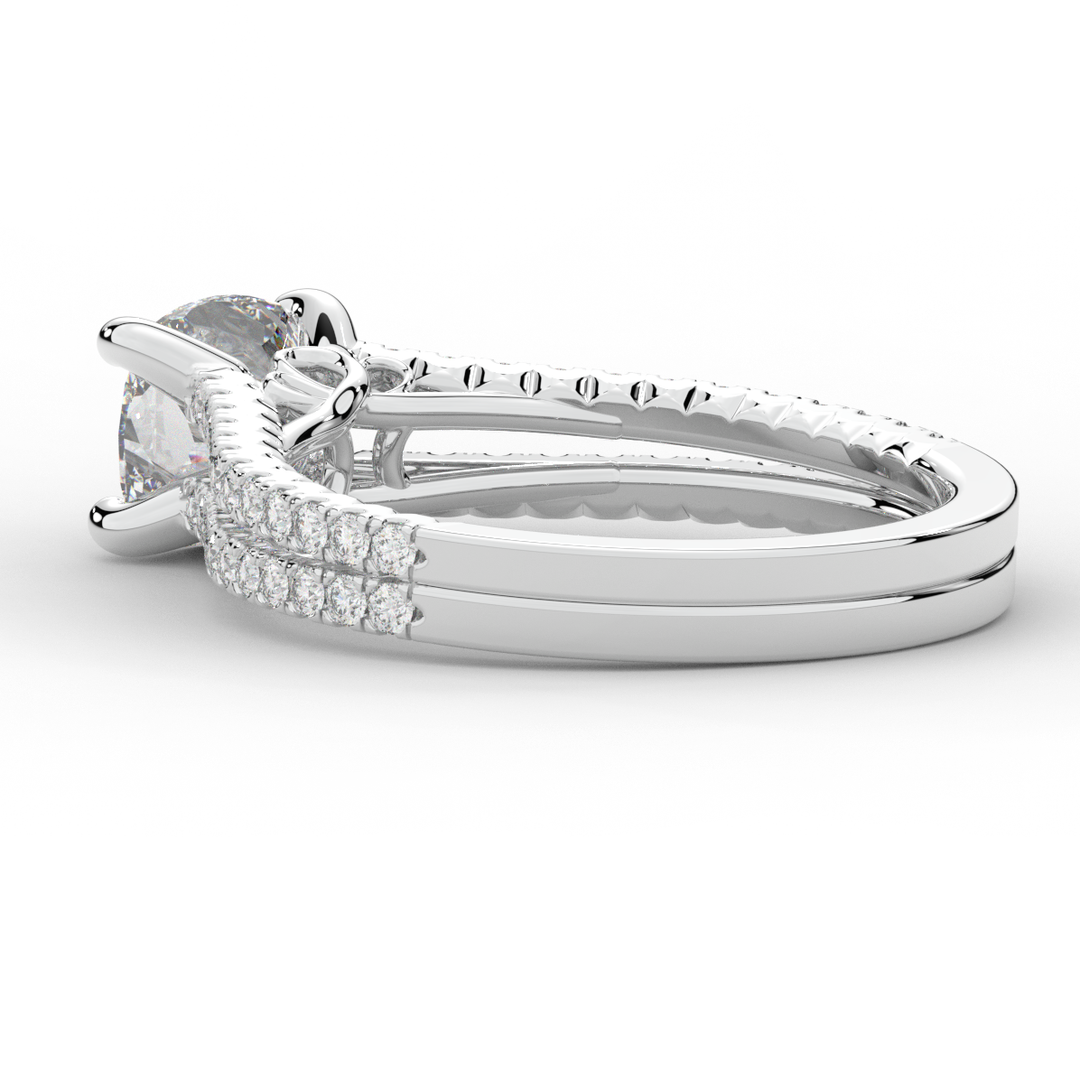 1.90CT.TW CUSHION LAB DIAMOND SOLITAIRE ENGAGEMENT RING - Nazarelle