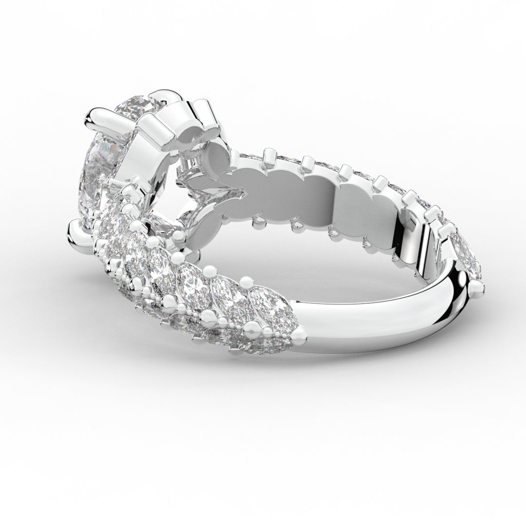 3.10CT.TW OVAL LAB DIAMOND HALO ENGAGEMENT RING - Nazarelle