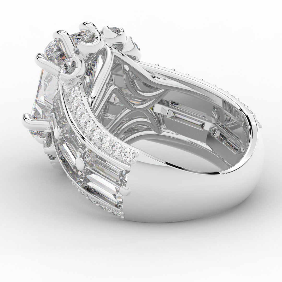 8.25CT.TW RADIANT LAB DIAMOND HALO ENGAGEMENT RING - Nazarelle
