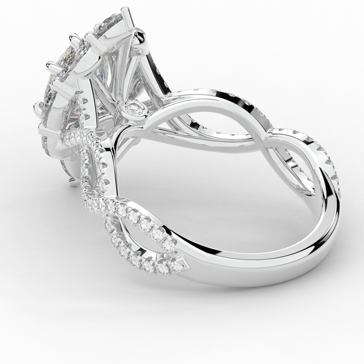 3.00CT.TW OVAL LAB DIAMOND HALO ENGAGEMENT RING - Nazarelle