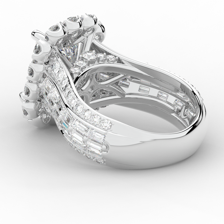 8.00CT.TW RADIANT LAB DIAMOND HALO ENGAGEMENT RING - Nazarelle