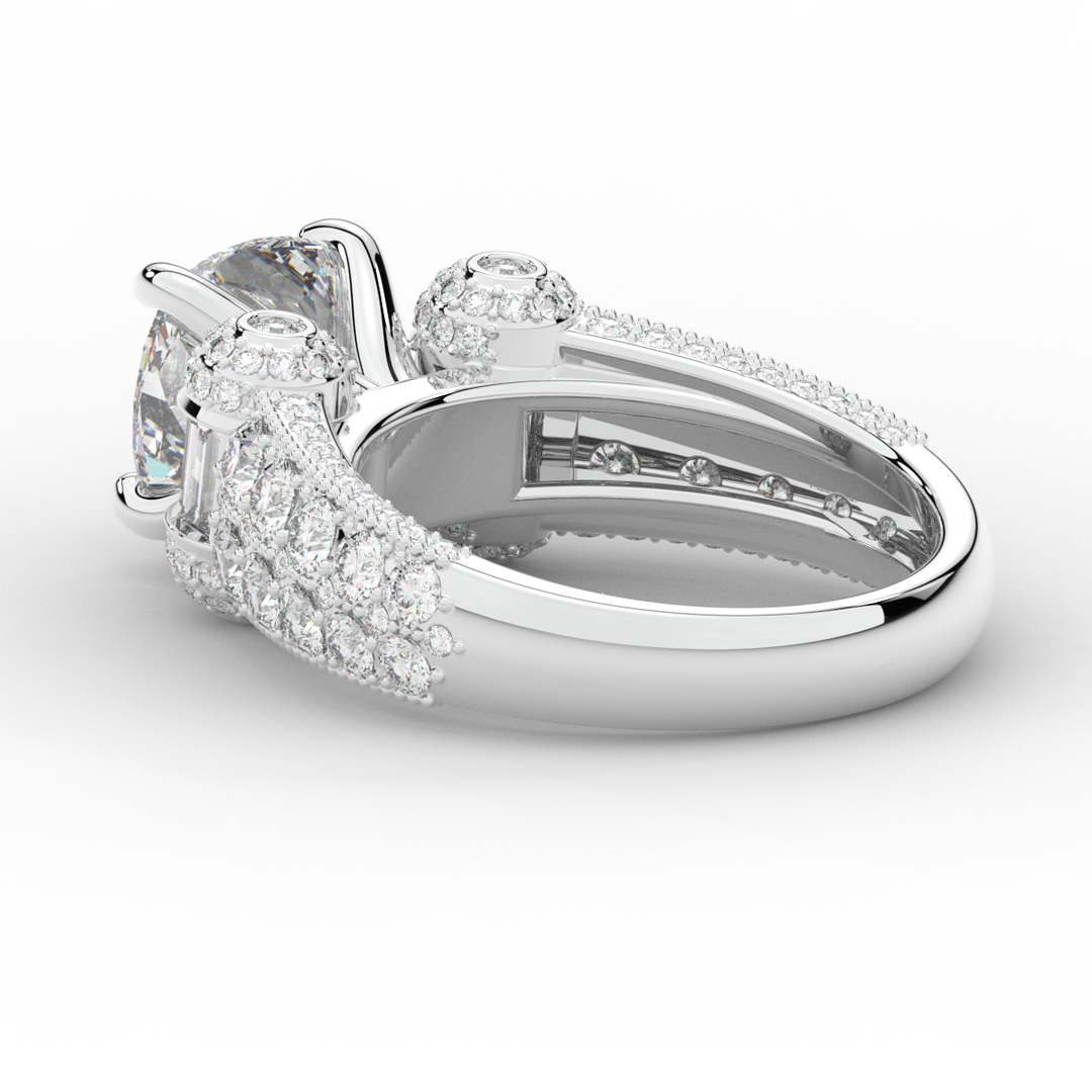4.75CT.TW CUSHION LAB DIAMOND ENGAGEMENT RING - Nazarelle