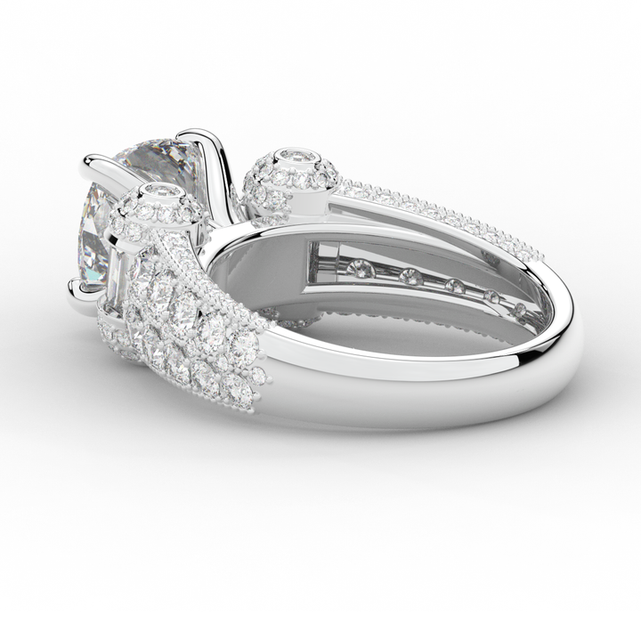 4.75CT.TW CUSHION LAB DIAMOND ENGAGEMENT RING - Nazarelle