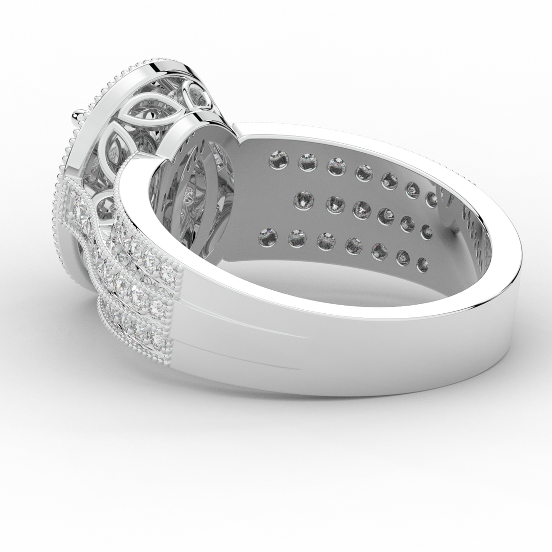 1.80CT.TW OVAL LAB DIAMOND HALO ENGAGEMENT RING - Nazarelle
