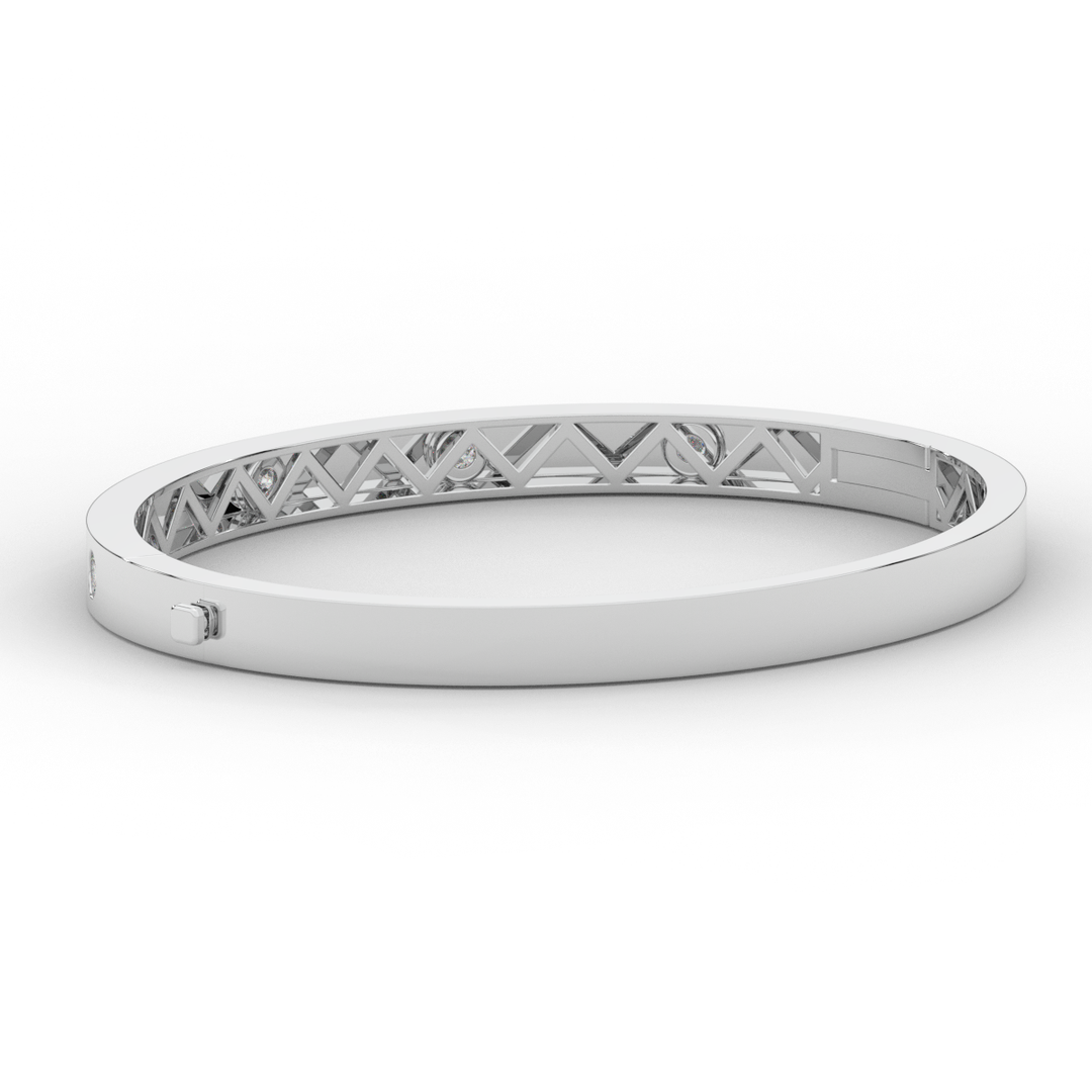 0.50CT.TW ROUND LAB DIAMOND BEZEL SET BANGLE - Nazarelle