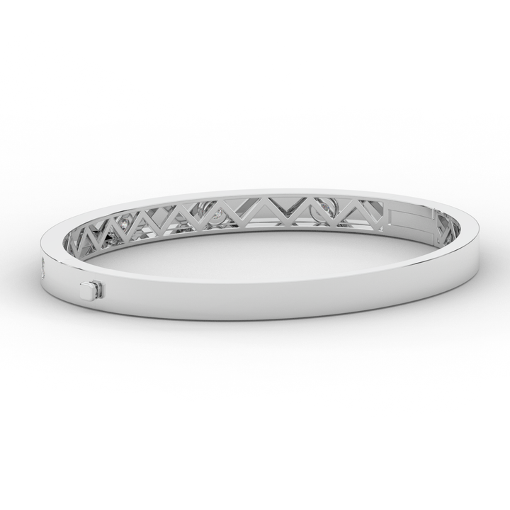 0.50CT.TW ROUND LAB DIAMOND BEZEL SET BANGLE - Nazarelle