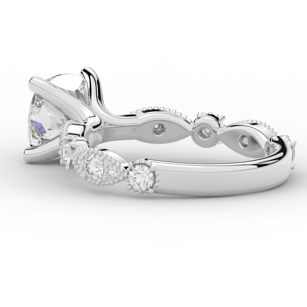 2.50CT.TW CUSHION LAB DIAMOND SOLITAIRE ENGAGEMENT RING - Nazarelle