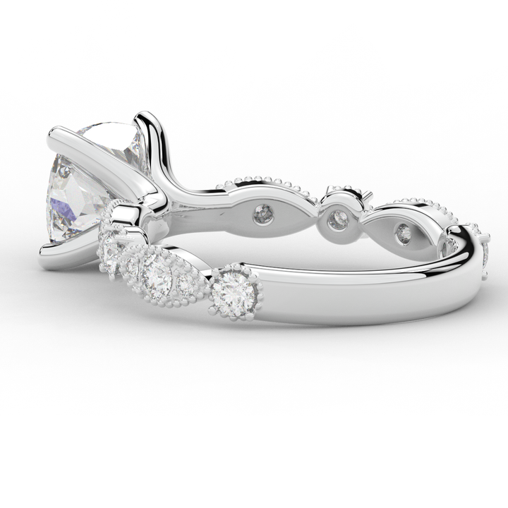 2.50CT.TW CUSHION LAB DIAMOND SOLITAIRE ENGAGEMENT RING - Nazarelle