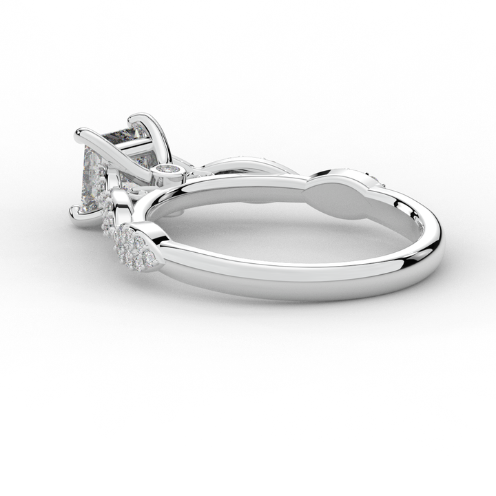 1.20CT.TW PRINCESS LAB DIAMOND SOLITAIRE ENGAGEMENT RING - Nazarelle