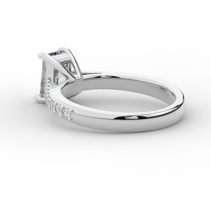 1.25CT.TW EMERALD CUT LAB DIAMOND SOLITAIRE ENGAGEMENT RING - Nazarelle