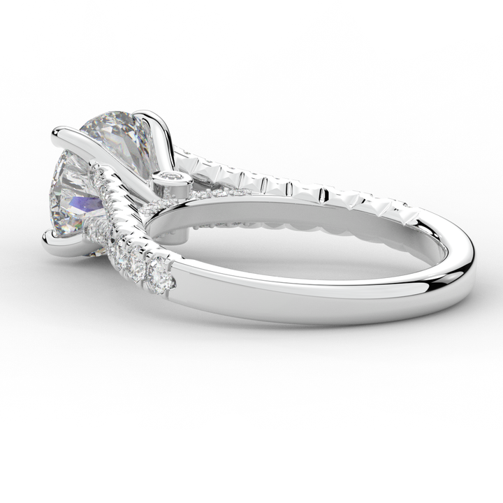 2.45CT.TW ROUND LAB DIAMOND ENGAGEMENT RING - Nazarelle