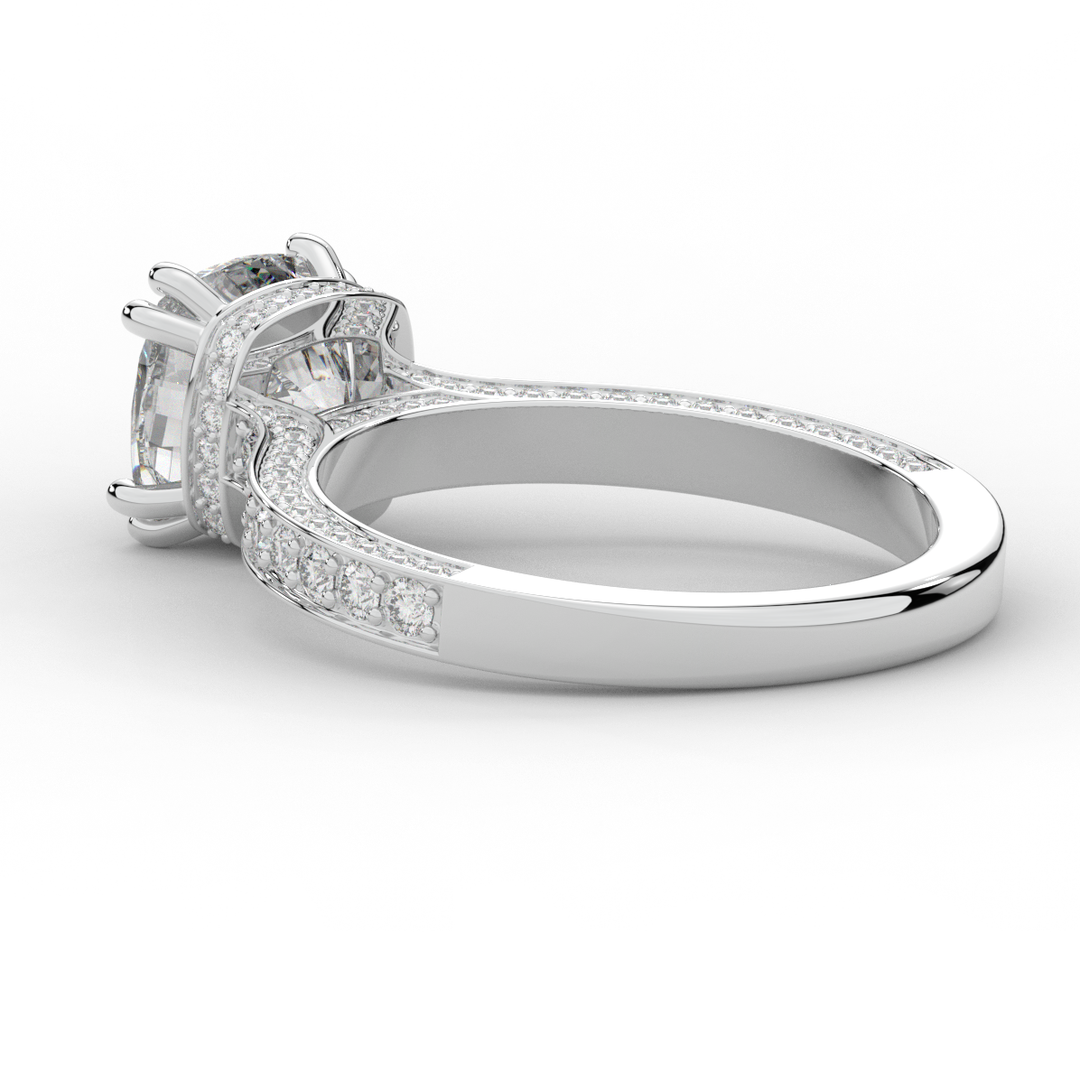 2.60CT.TW CUSHION LAB DIAMOND SOLITAIRE ENGAGEMENT RING - Nazarelle