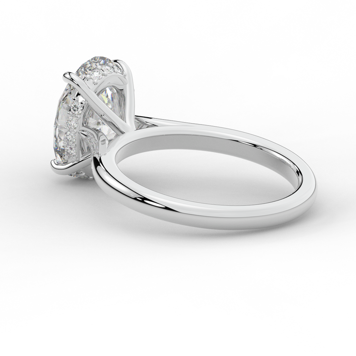 2.05CT.TW OVAL LAB DIAMOND UNDERHALO ENGAGEMENT RING - Nazarelle