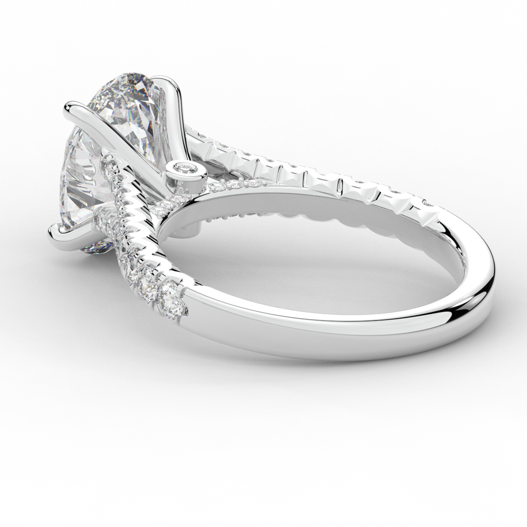 3.45CT.TW OVAL LAB DIAMOND ENGAGEMENT RING - Nazarelle