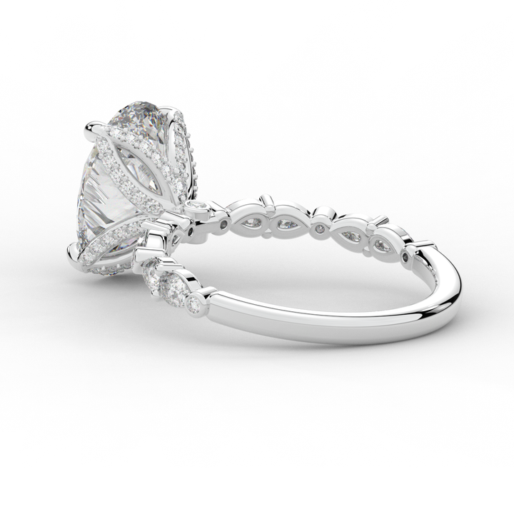 3.60CT.TW OVAL LAB DIAMOND SOLITAIRE ENGAGEMENT RING - Nazarelle