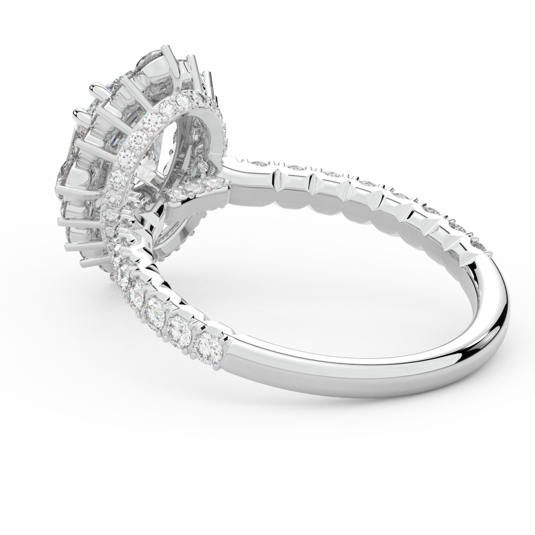 2.80CT.TW OVAL LAB DIAMOND HALO ENGAGEMENT RING - Nazarelle