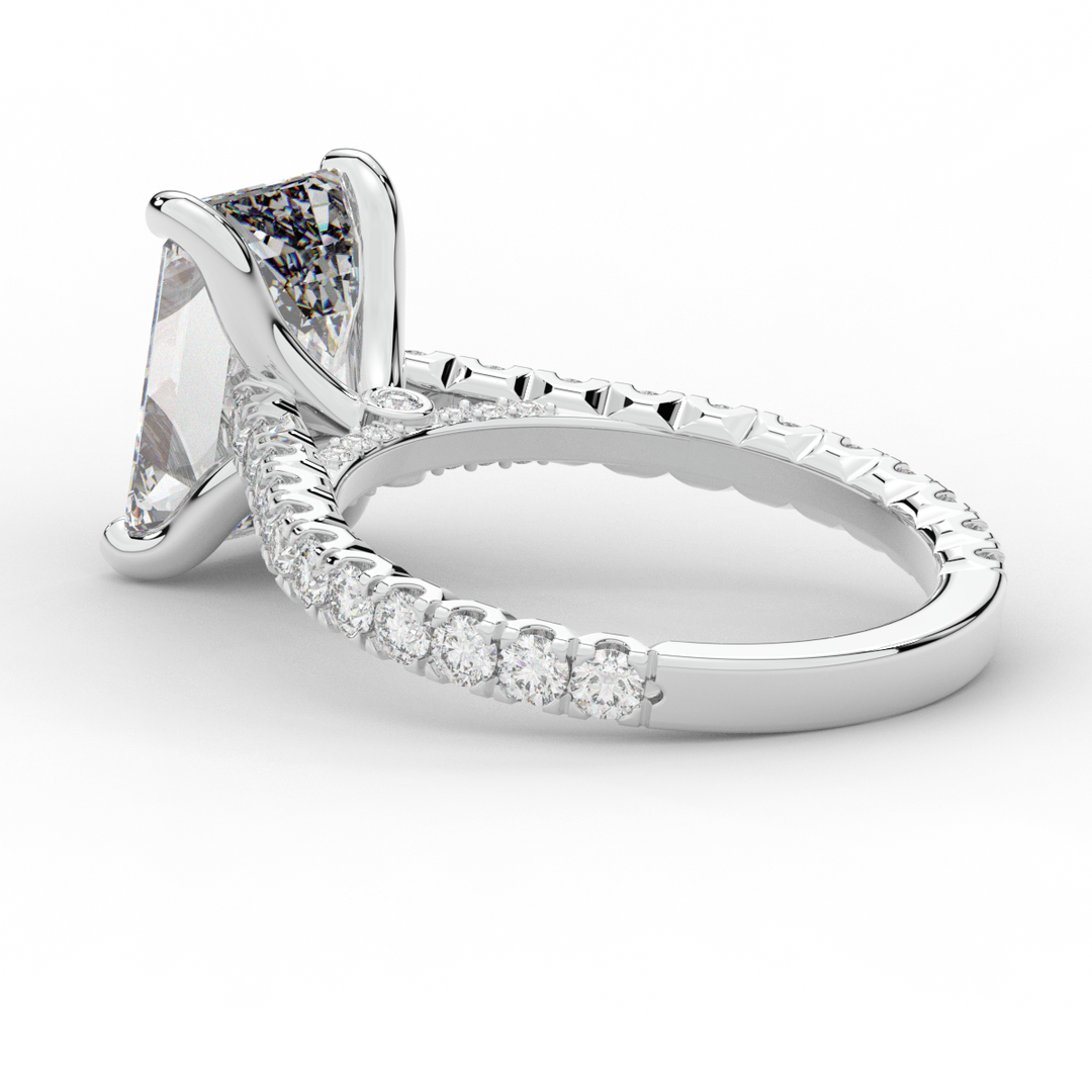 4.25CT.TW EMERALD CUT LAB DIAMOND SOLITAIRE ENGAGEMENT RING - Nazarelle