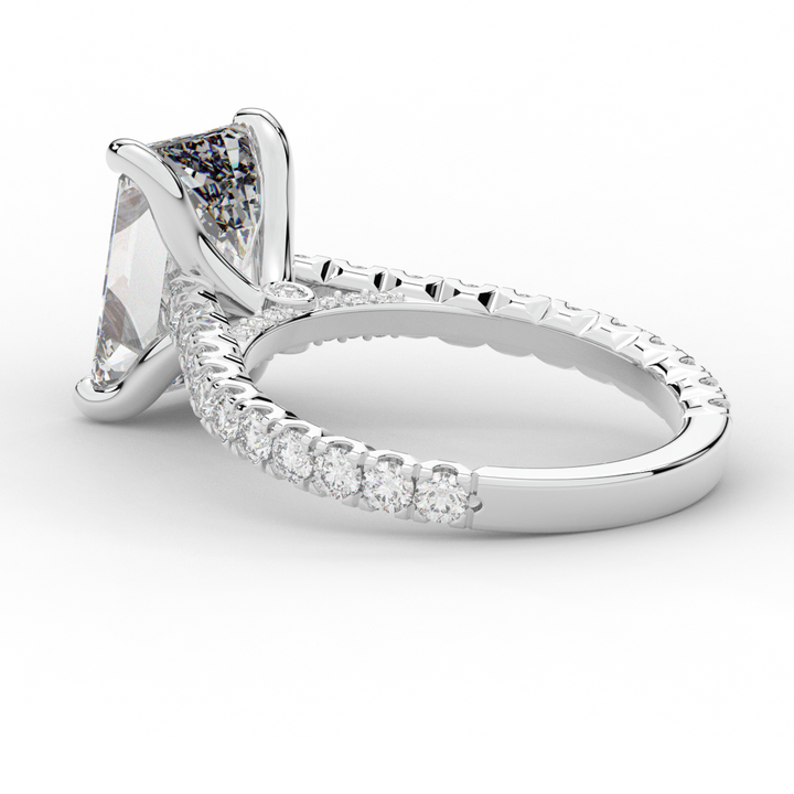 4.25CT.TW EMERALD CUT LAB DIAMOND SOLITAIRE ENGAGEMENT RING - Nazarelle