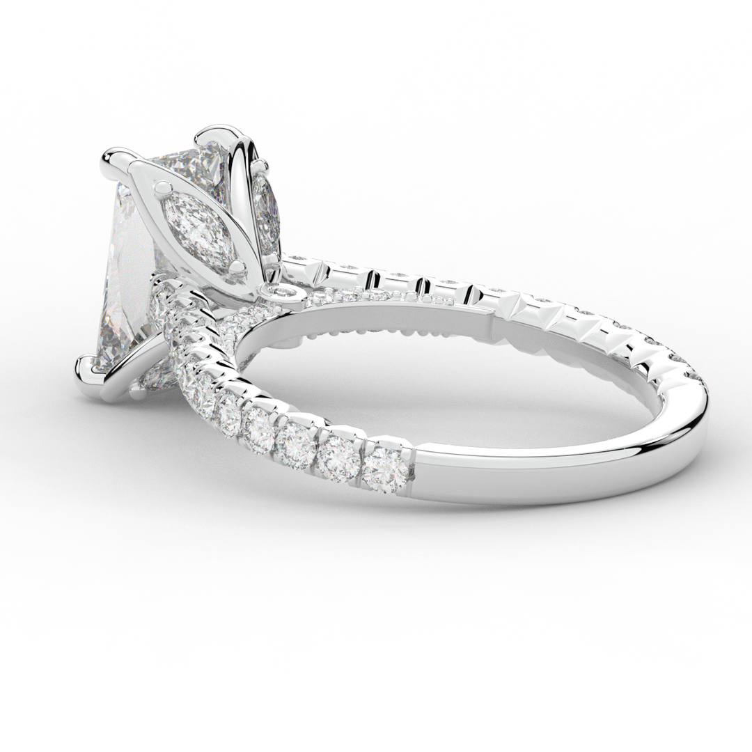 2.70CT.TW RADIANT LAB DIAMOND SOLITAIRE ENGAGEMENT RING - Nazarelle