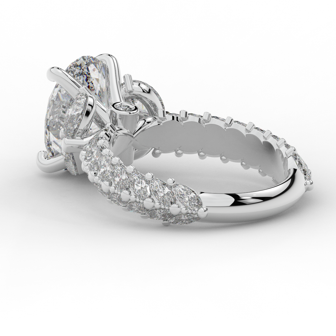 5.25CT.TW OVAL LAB DIAMOND HALO ENGAGEMENT RING - Nazarelle