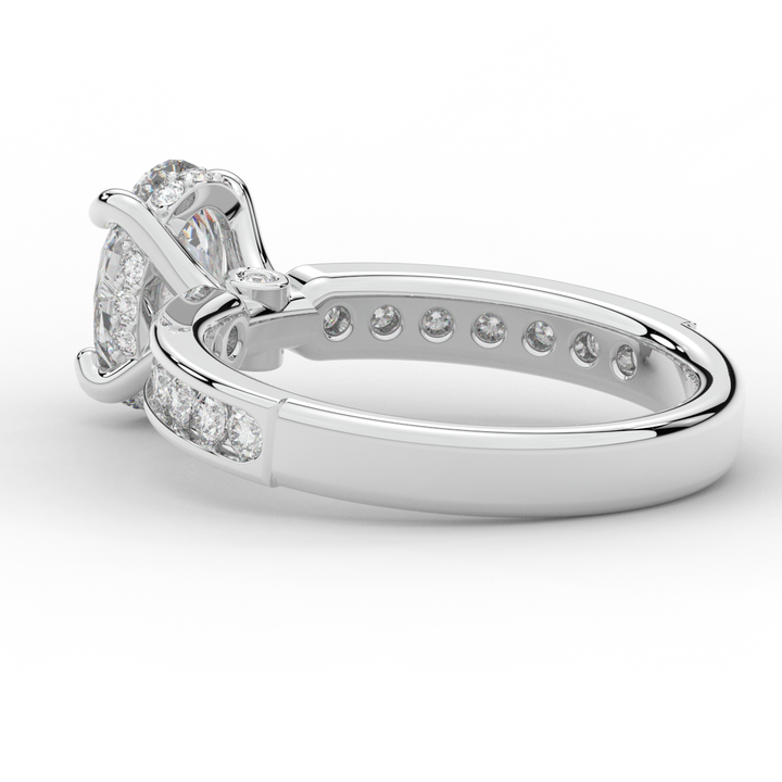 1.95CT.TW OVAL LAB DIAMOND UNDERHALO ENGAGEMENT RING - Nazarelle